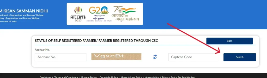 Status of Self Registered Farmer/ Farmer Registered Through CSC